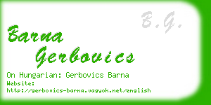 barna gerbovics business card